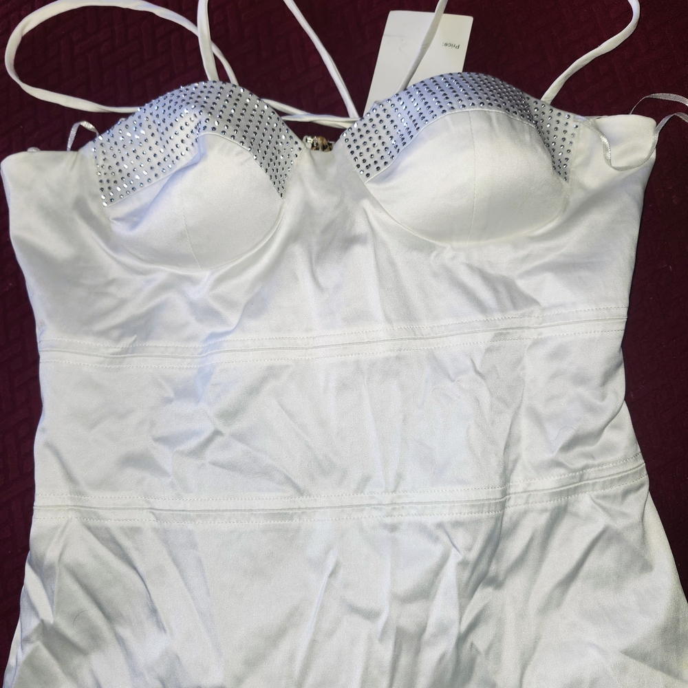 Mandee White and Silver Studded Chemise